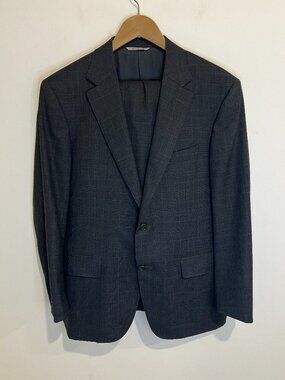 CANALI 1934 Gray / Blue Plaid Suit size US 42 Short S